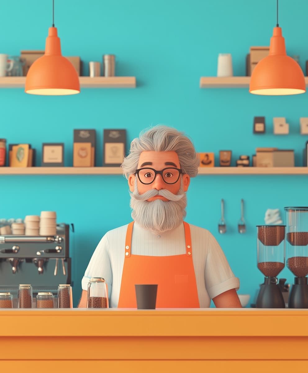 AI generated image of a Small business owner using AI tools